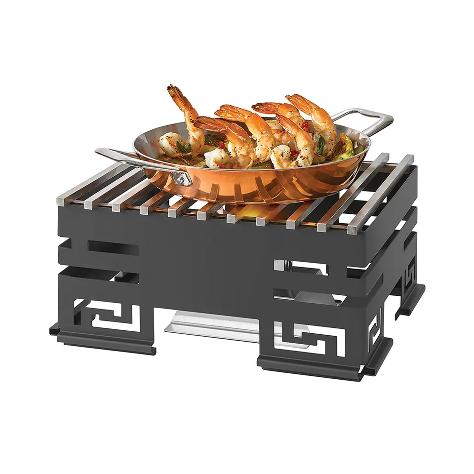 rosseto-mini-chef-sk041-warmer-kit-schwarz-matt-mit-grill-brenner-und-fuel-holde image 1