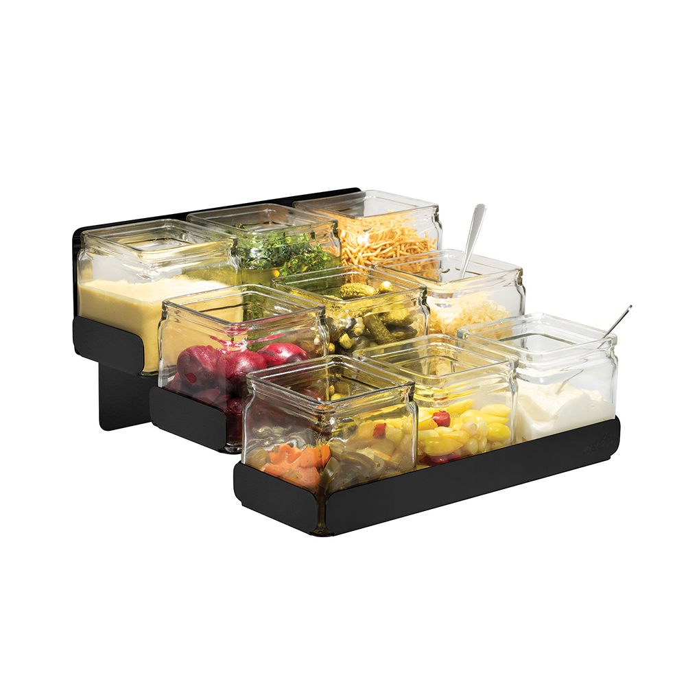 rosseto-sm328-condiment-station-3-ebenen-9-gl-ser-schwarz-matt image 1