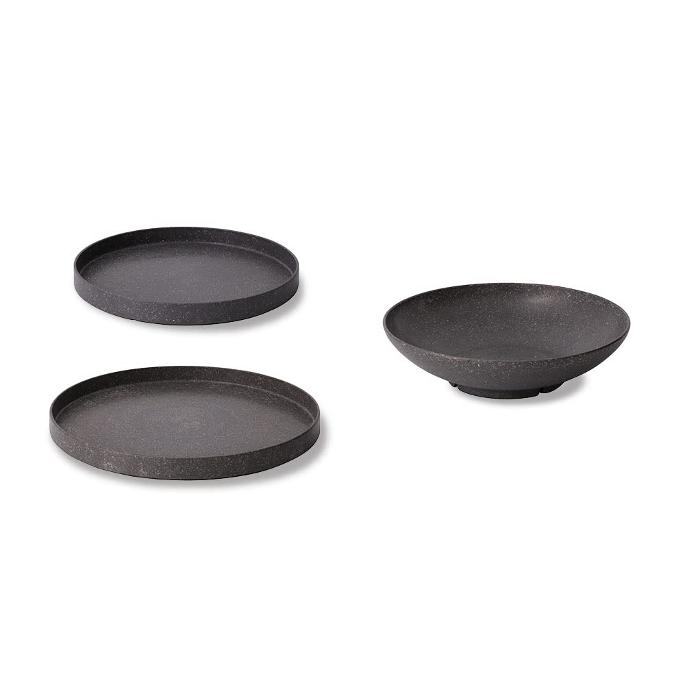 biozoyg-mehrweggeschirr-set-6-teilig-teller-flach-und-tief-pfeffergrau image 2