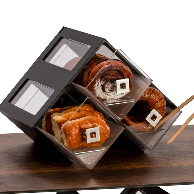 rosseto-bk300bl-triple-bakery-box-schwarz-honeycomb-mit-schublade image 1
