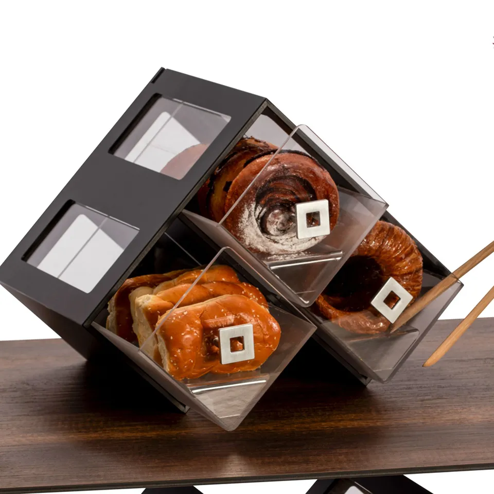 rosseto-bk300bl-triple-bakery-box-schwarz-honeycomb-mit-schublade image 1
