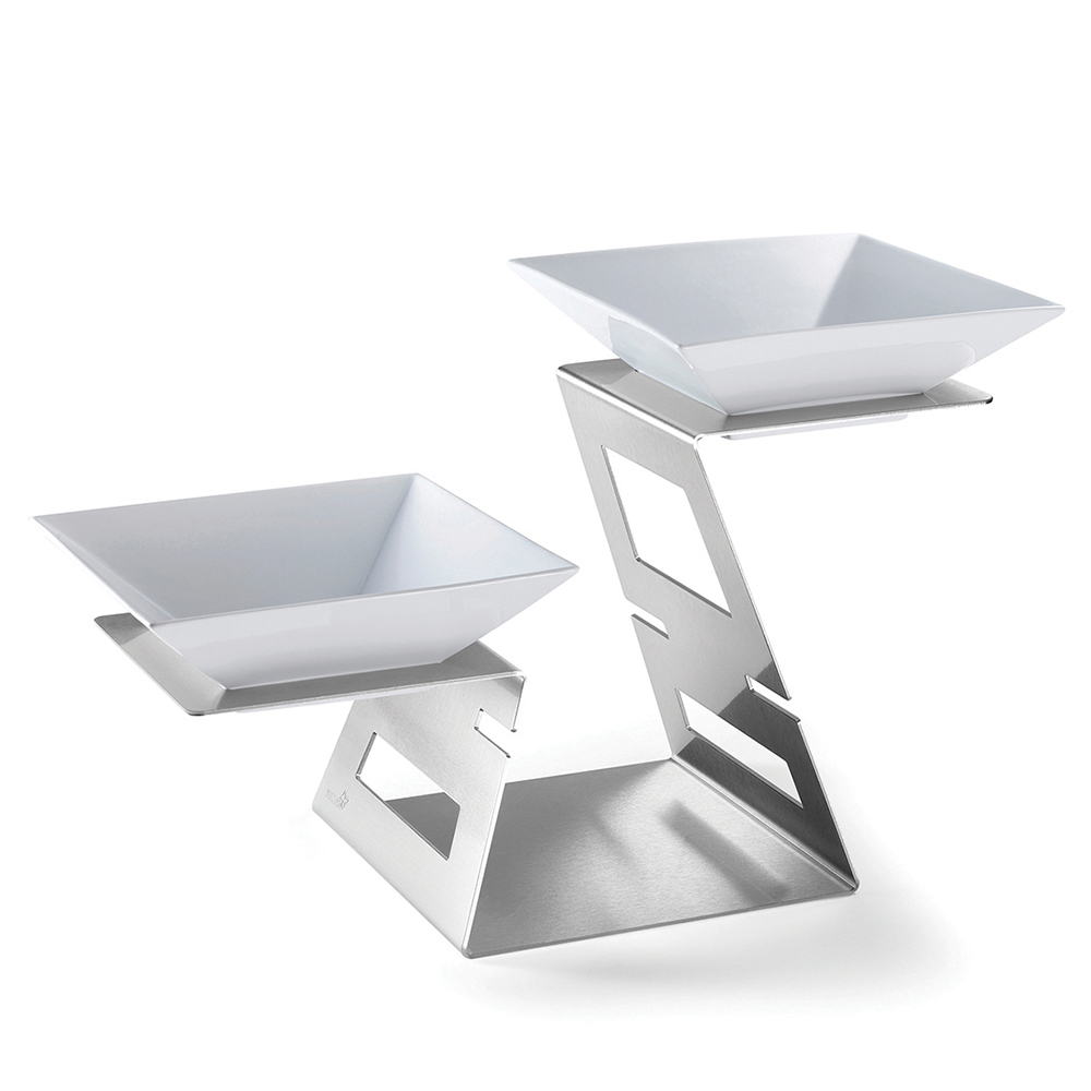 rosseto-swan-sm221-multi-level-riser-system-edelstahl-mit-2-porzellan-schalen image 1