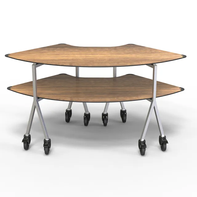 rosseto-modulite-mt-2005wsw-2-ebenen-kit-walnuss-viertelrund-mit-edelstahlbeinen image 1