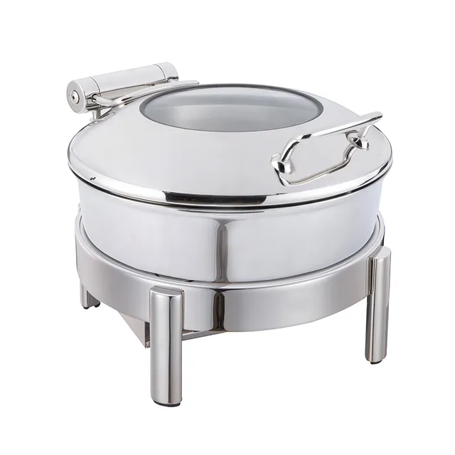 rosseto-vista-chrome-round-chafing-set-4-22-qt-gw40eslk-ch-mit-gestell-brennerha image 1
