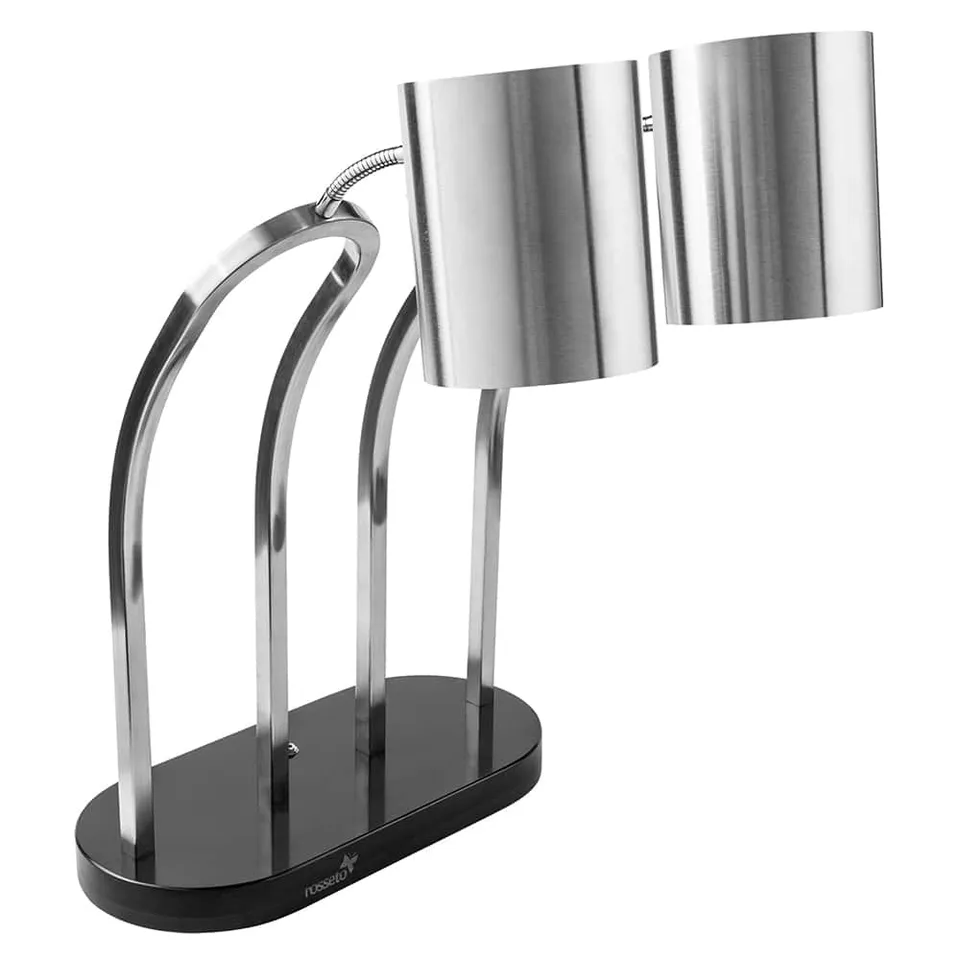 rosseto-hl024-w-rmelampe-doppel-edelstahl-mit-schwarzem-metallsockel image 1