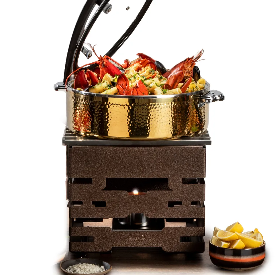 rosseto-multi-chef-10-zoll-bronze-warmer-mit-grill-fuel-holder-und-burner-stand- image 1
