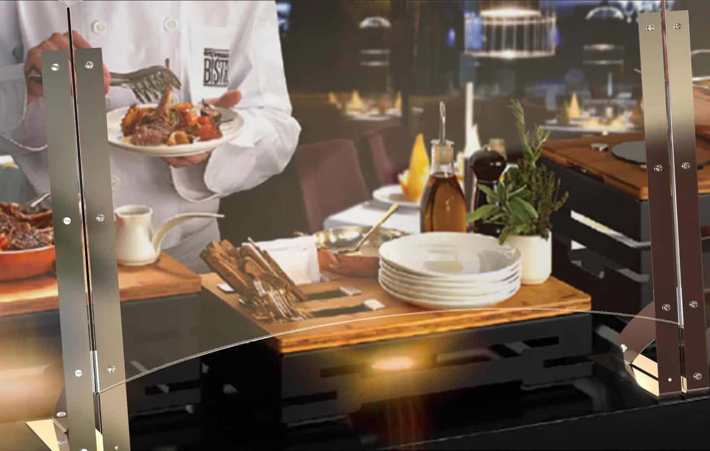 rosseto-shield-serve-hygieneschutz-buffet-abdeckung-spuckschutz image 1