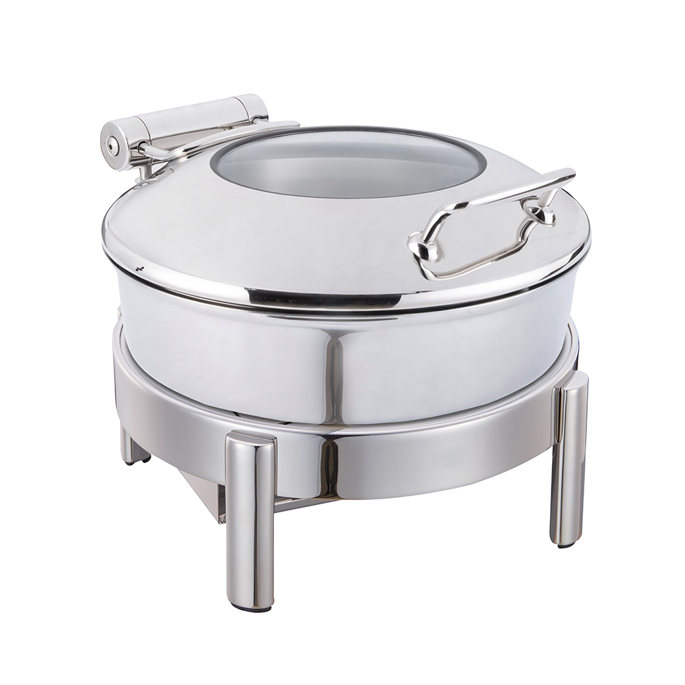 rosseto-vista-chrome-round-chafing-set-4-22-qt-gw40eslk-ch-mit-gestell-brennerha image 1