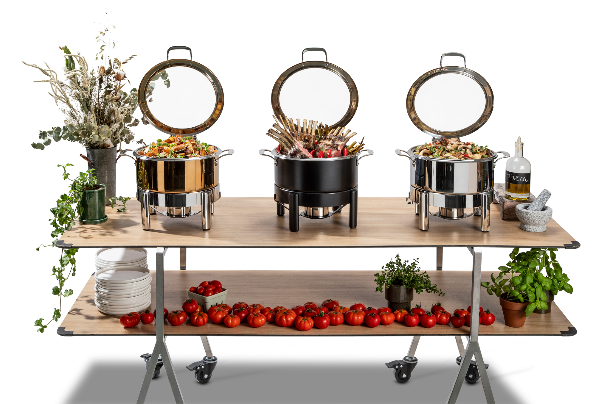 rosseto-le-dish-gwd300el-ch-chafing-topf-4-8-qt-chrom-rund image 4