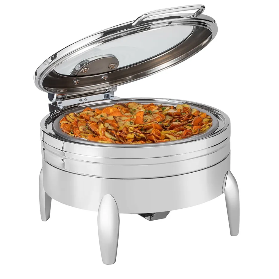 rosseto-cp403f-chafing-dish-rund-edelstahl-glasdeckel-induktion image 1