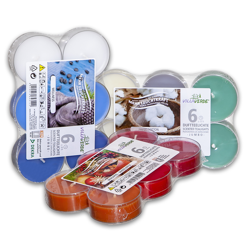 villaverde-duft-teelichter-8h-6er-scented-tealight-im-transparenten-becher image 1