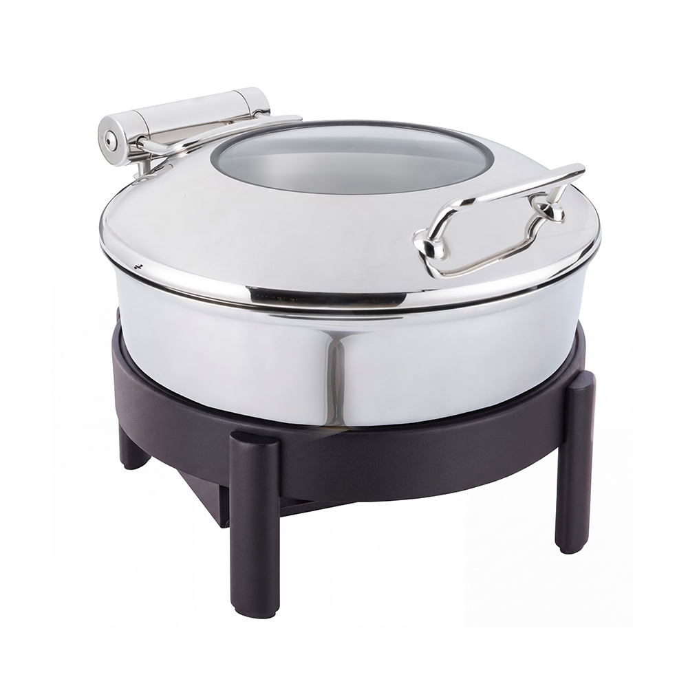 rosseto-vista-gw40eslk-chbk-chafing-topf-rund-3-95-l-chrom-mit-schwarzem-gestell image 1