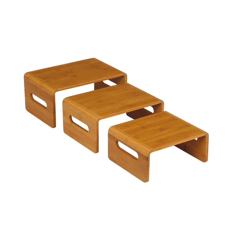 rosseto-bamboo-rechteck-riser-natur-im-3er-set-sb101 image 1