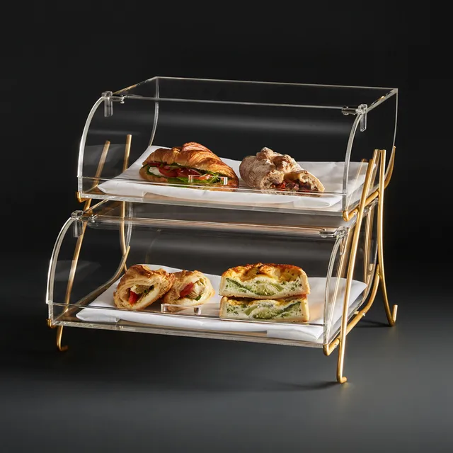 rosseto-bk020-bakery-display-2-st-ckig-klar-acryl-mit-messing-drahtgestell image 1