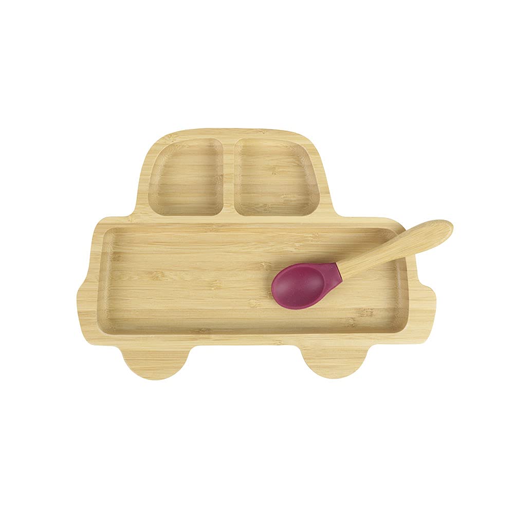 biozoyg-bambus-teller-set-auto-kinderteller-mit-saugnapf-und-l-ffel image 6