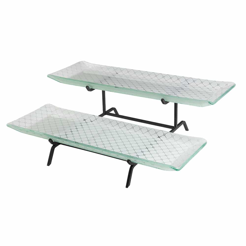 rosseto-kalderon-gst02wfp-etagere-2-st-ckig-mit-2-zenit-glas-tabletts-22-5 image 1