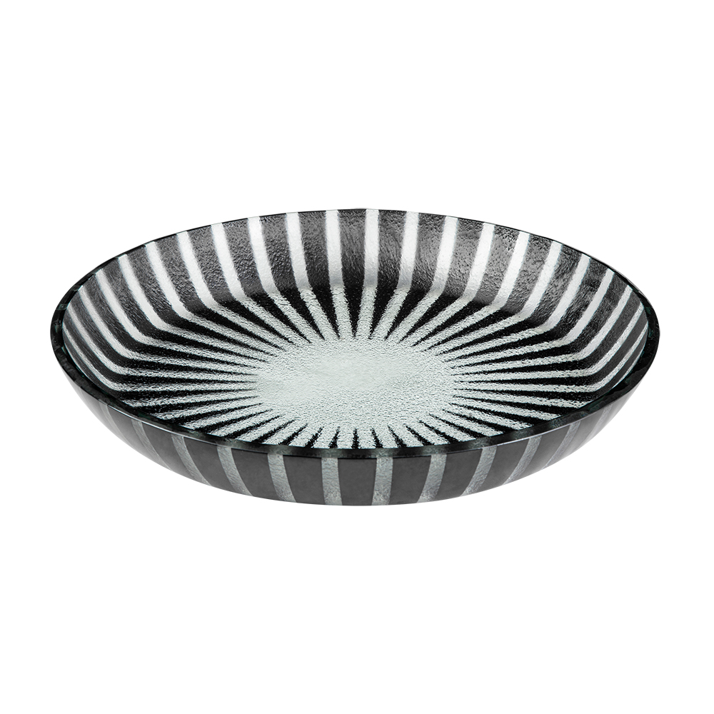 rosseto-gls042b-kalderon-stelo-glasschale-rund-14-zoll-schwarz-2er-set image 1