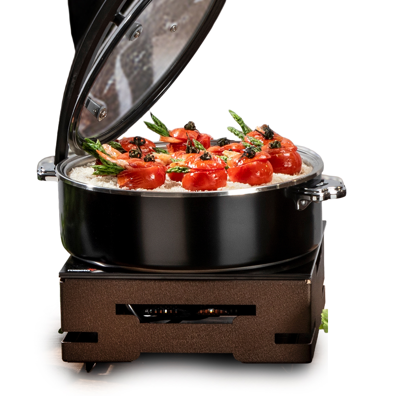 rosseto-multi-chef-sm395-induktionsw-rmer-120v-mit-bronze-base-5-zoll image 1