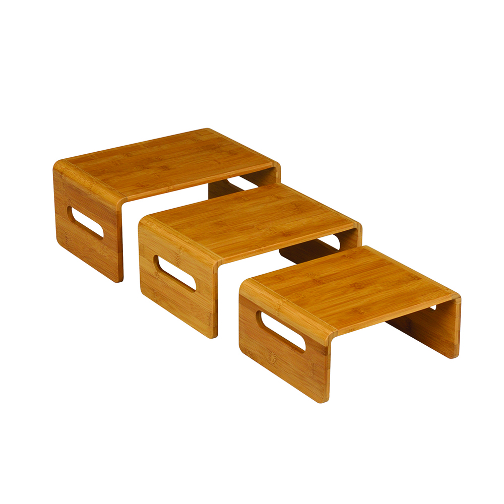 rosseto-bamboo-rechteck-riser-natur-im-3er-set-sb101 image 1