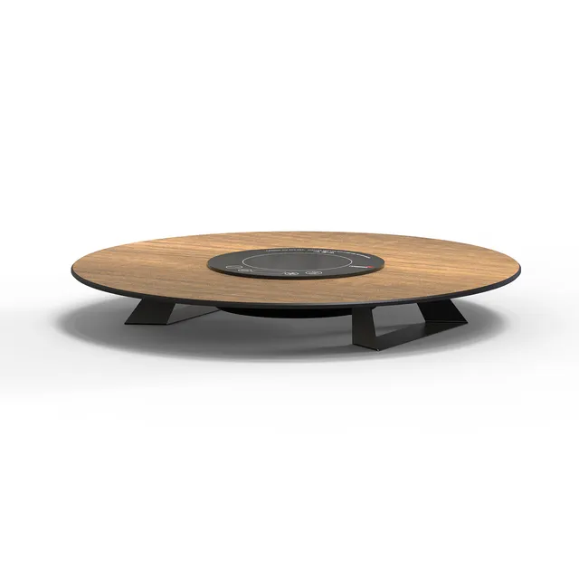 rosseto-alto-hplrsi87-induktions-riser-25-rund-walnut-hpl-mit-3-black-legs image 1