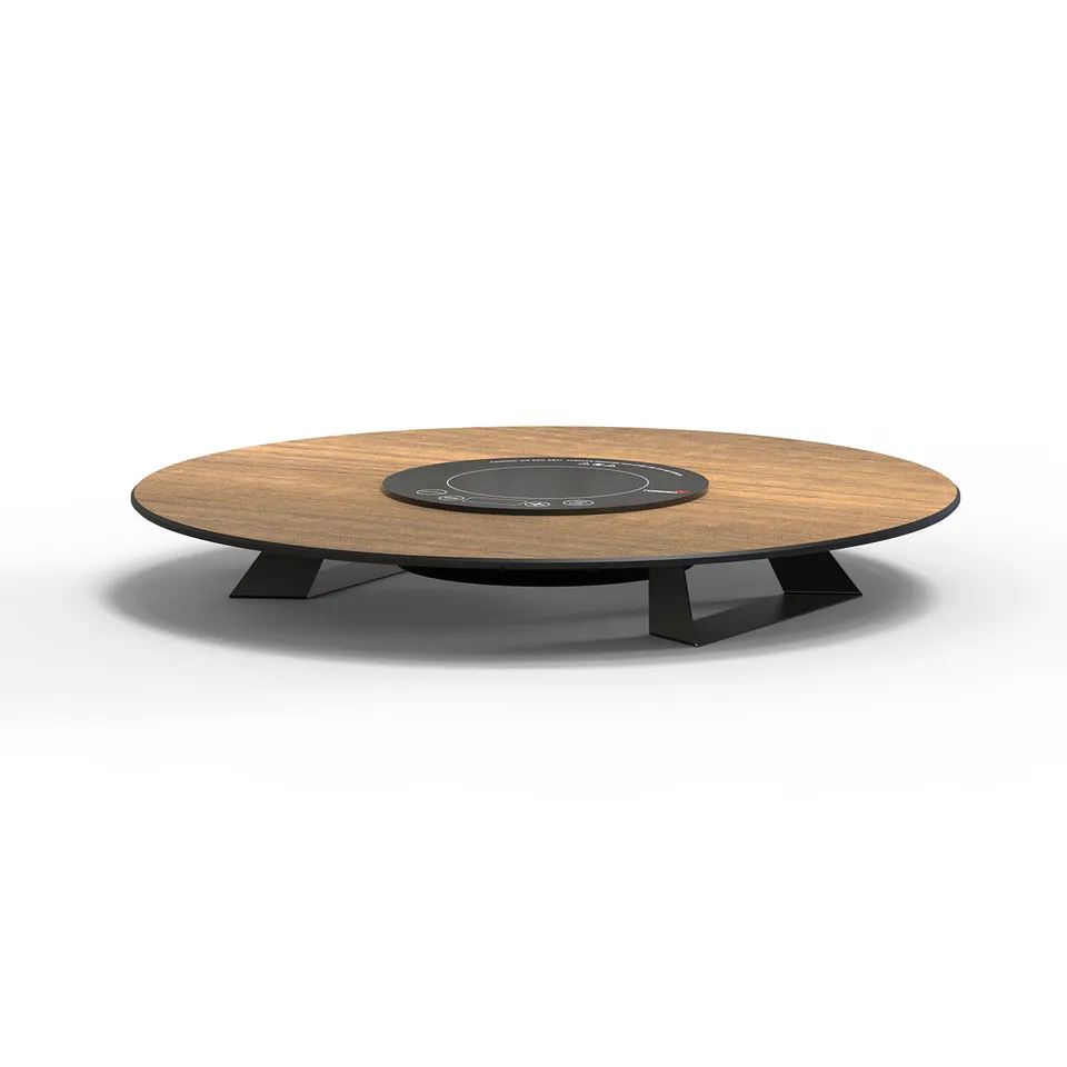 rosseto-alto-hplrsi87-induktions-riser-25-rund-walnut-hpl-mit-3-black-legs image 1
