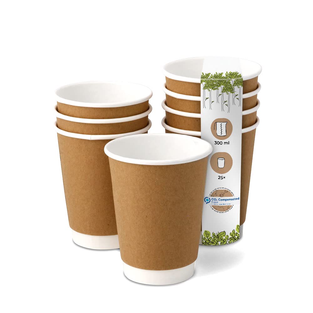 biozoyg-kaffeebecher-pappbecher-doppelwandig-300-ml-25-st-ck-wei-braun image 1