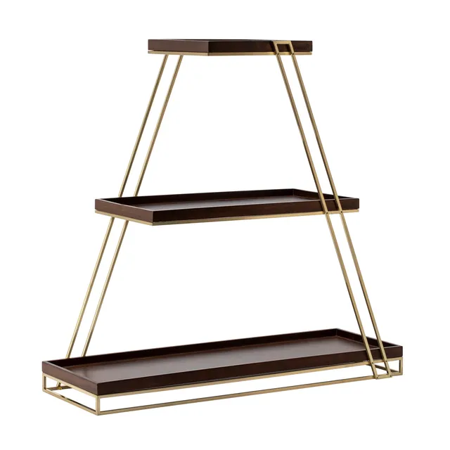 rosseto-skyrize-sr3g-w-etagere-gold-mit-walnuss-3-ebenen image 1