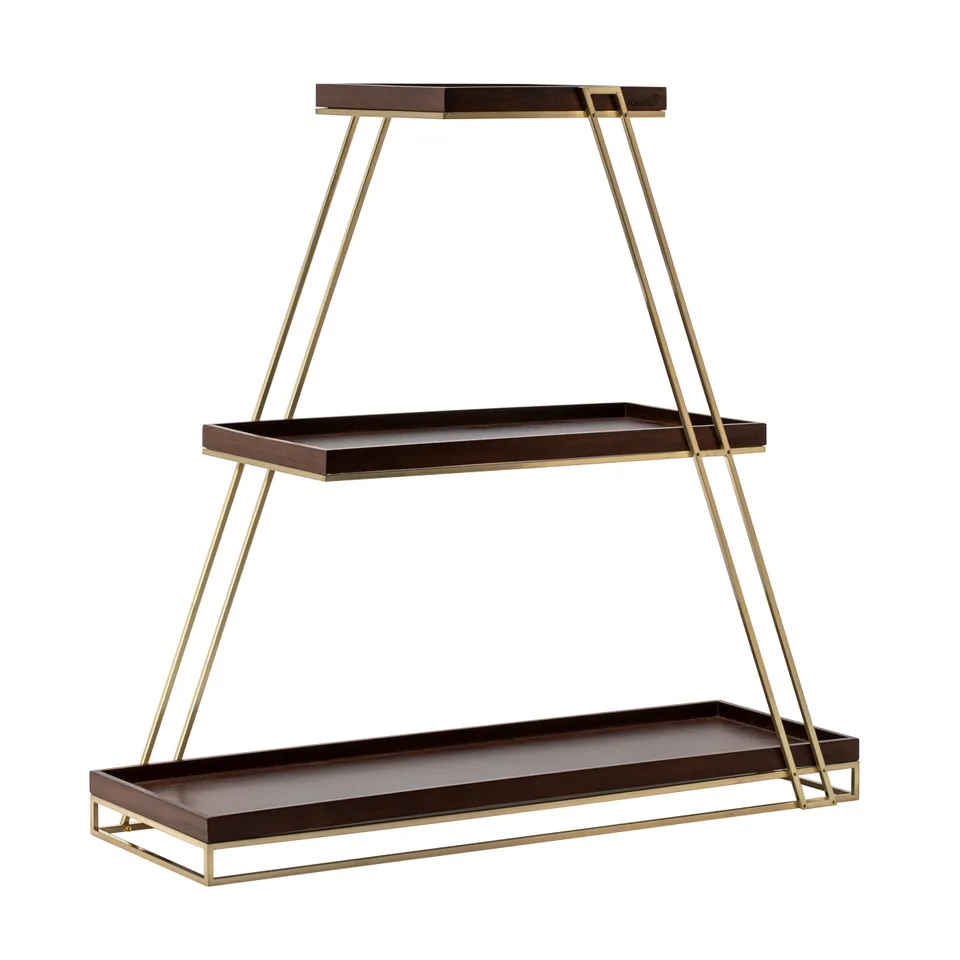 rosseto-skyrize-sr3g-w-etagere-gold-mit-walnuss-3-ebenen image 1