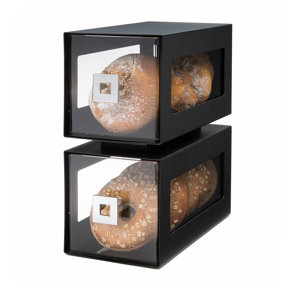 rosseto-bd101-bakery-display-s-ule-2-st-ckig-schwarz-matt-mit-acryl-schubladen image 1