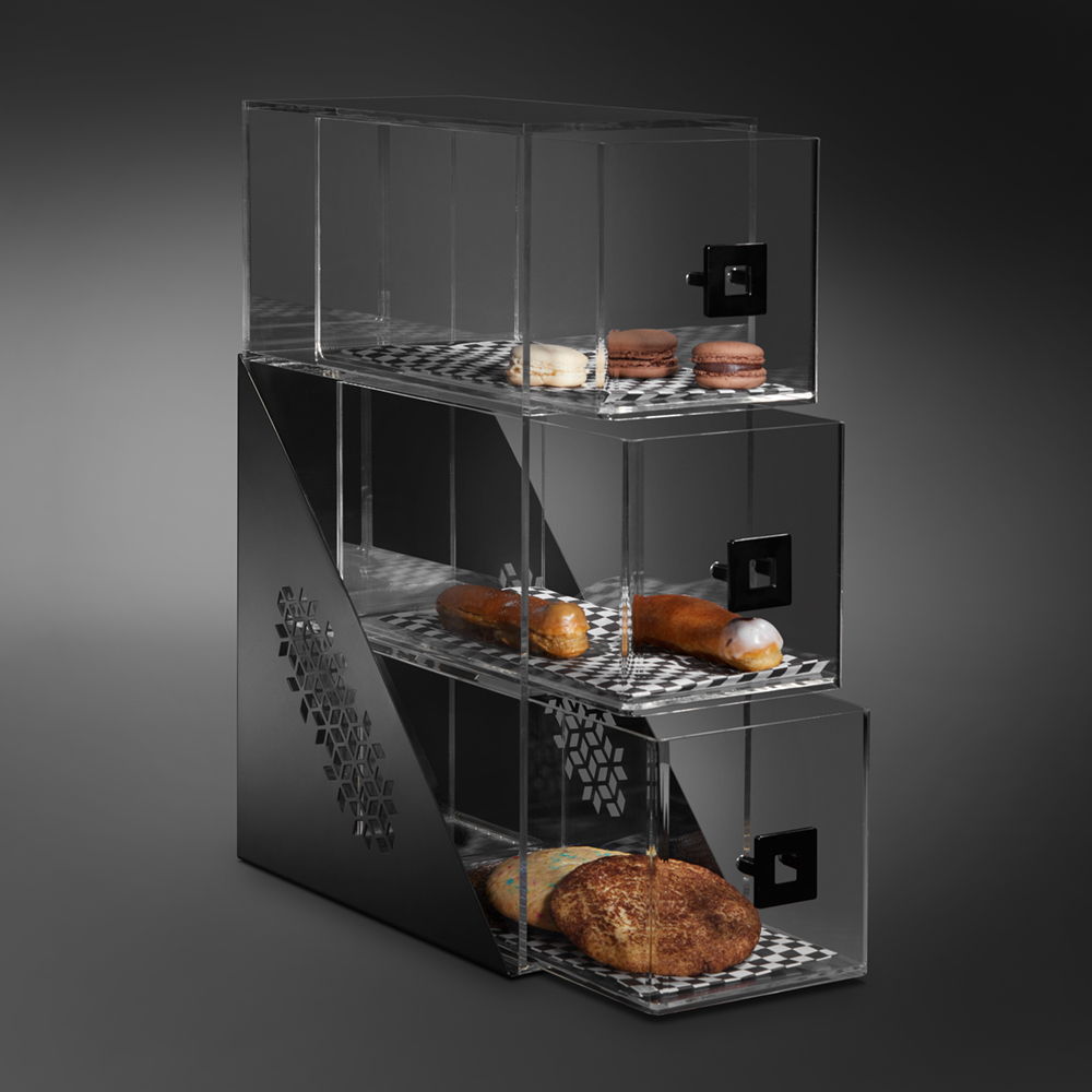 rosseto-mosaic-bd143-bakery-vitrine-schmal-3-schubladen-schwarz-matt image 1
