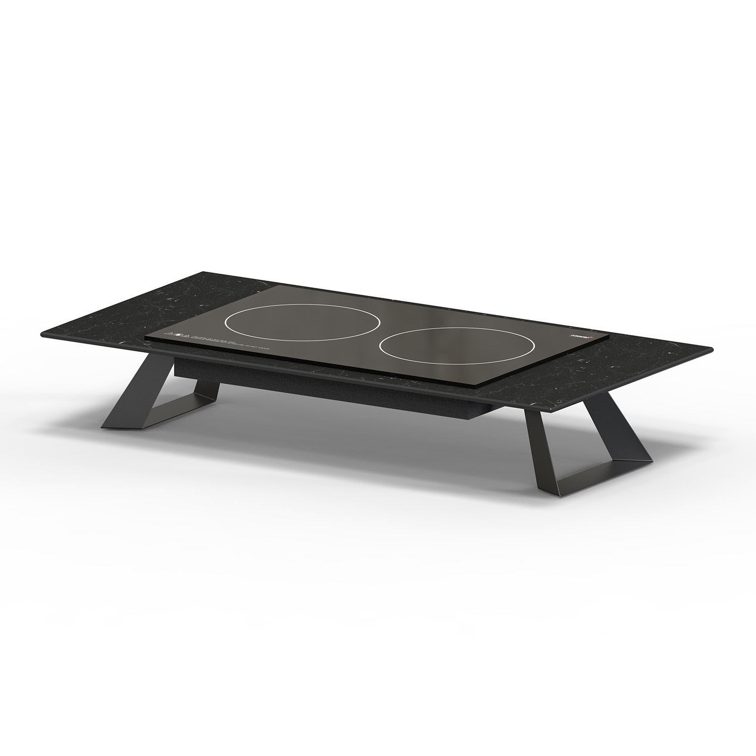 rosseto-alto-hplrsi106-induktions-riser-34-8-double-black-marble-hpl-mit-6-beine image 1