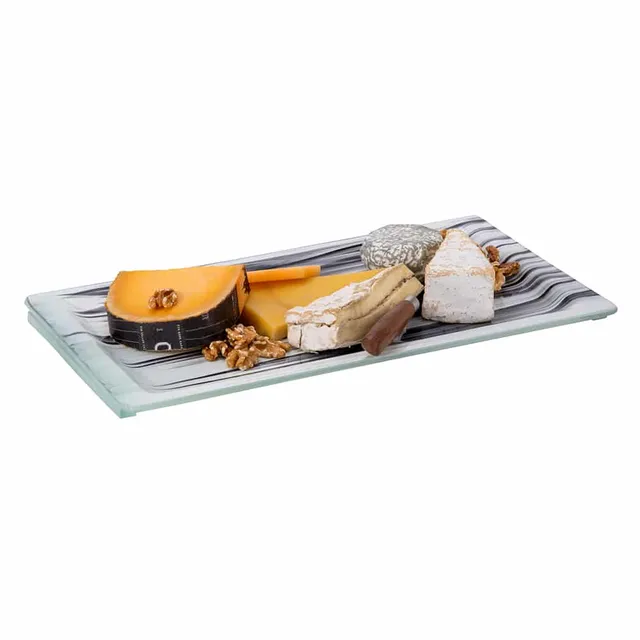 rosseto-aroma-gls061bw-servierplatte-rechteckig-mittel-schwarz-wei-mit-rand image 1