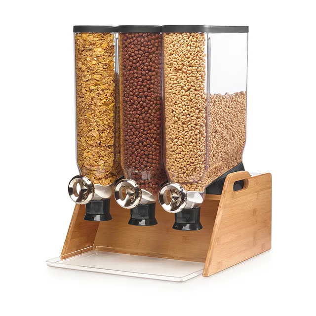 rosseto-pro-bulk-ds102-trockenlebensmittelspender-triple-mit-bambus-st-nder-und- image 1
