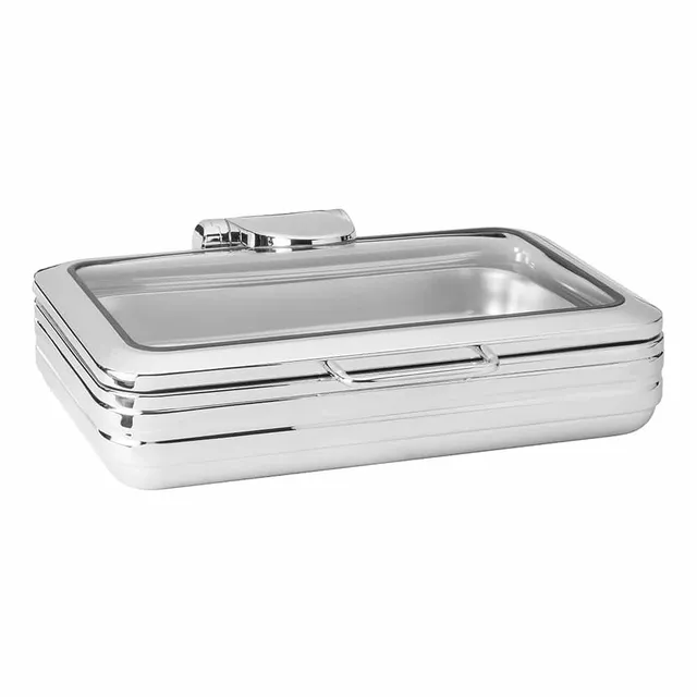 rosseto-de-luxe-cp401-chafing-dish-rechteckig-edelstahl-mit-glasdeckel image 1