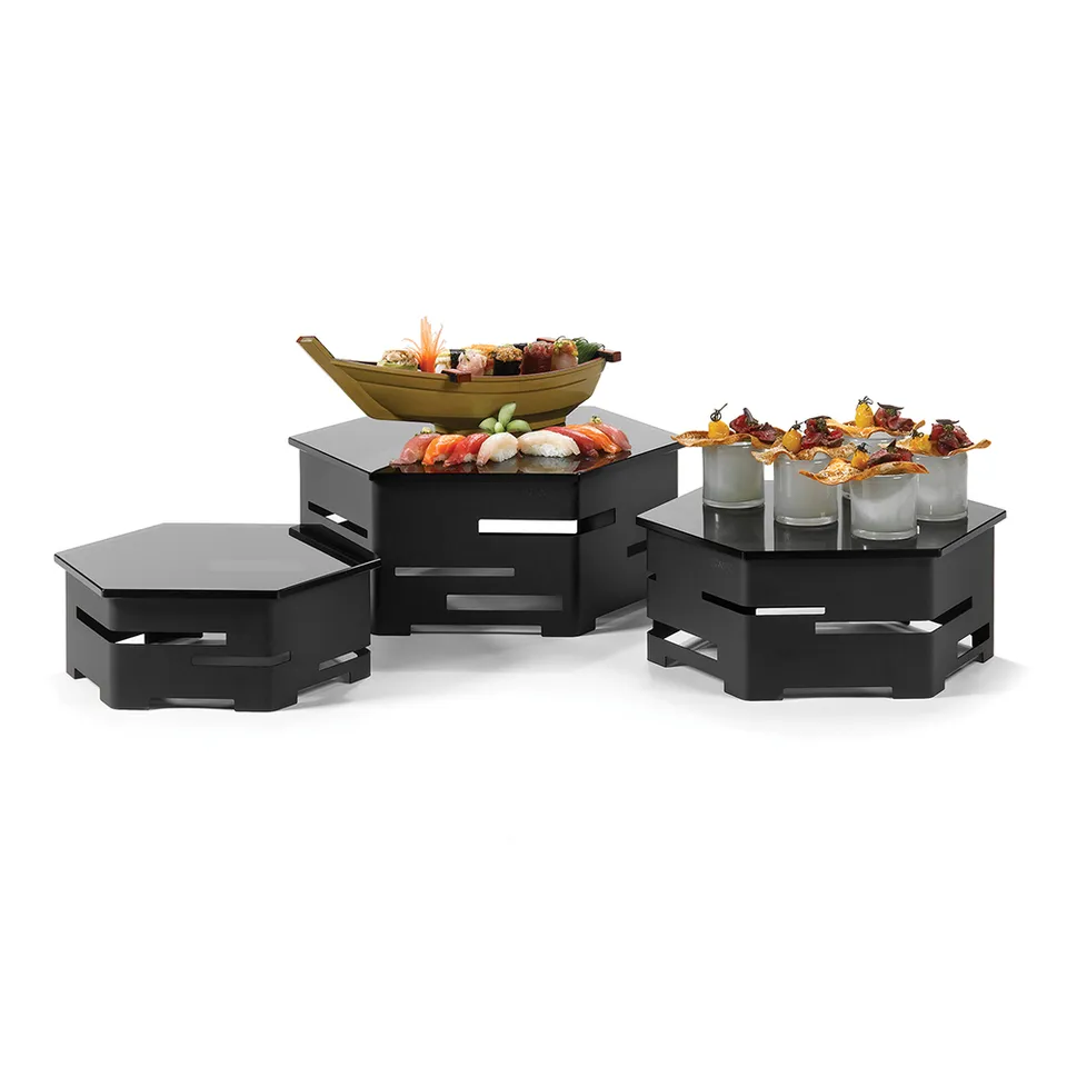 rosseto-honeycomb-sechsteiliges-riser-set-schwarz-matt-sk018a image 1