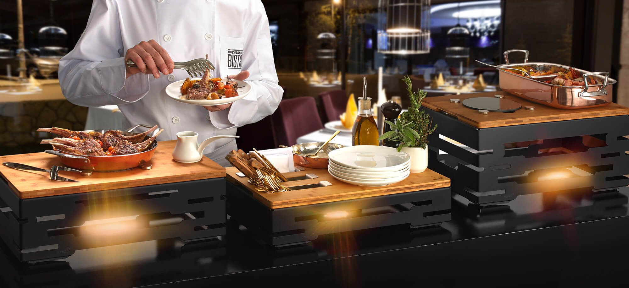 rosseto-multi-chef-sm346-buffet-rahmen-7-zoll-black-matte image 3