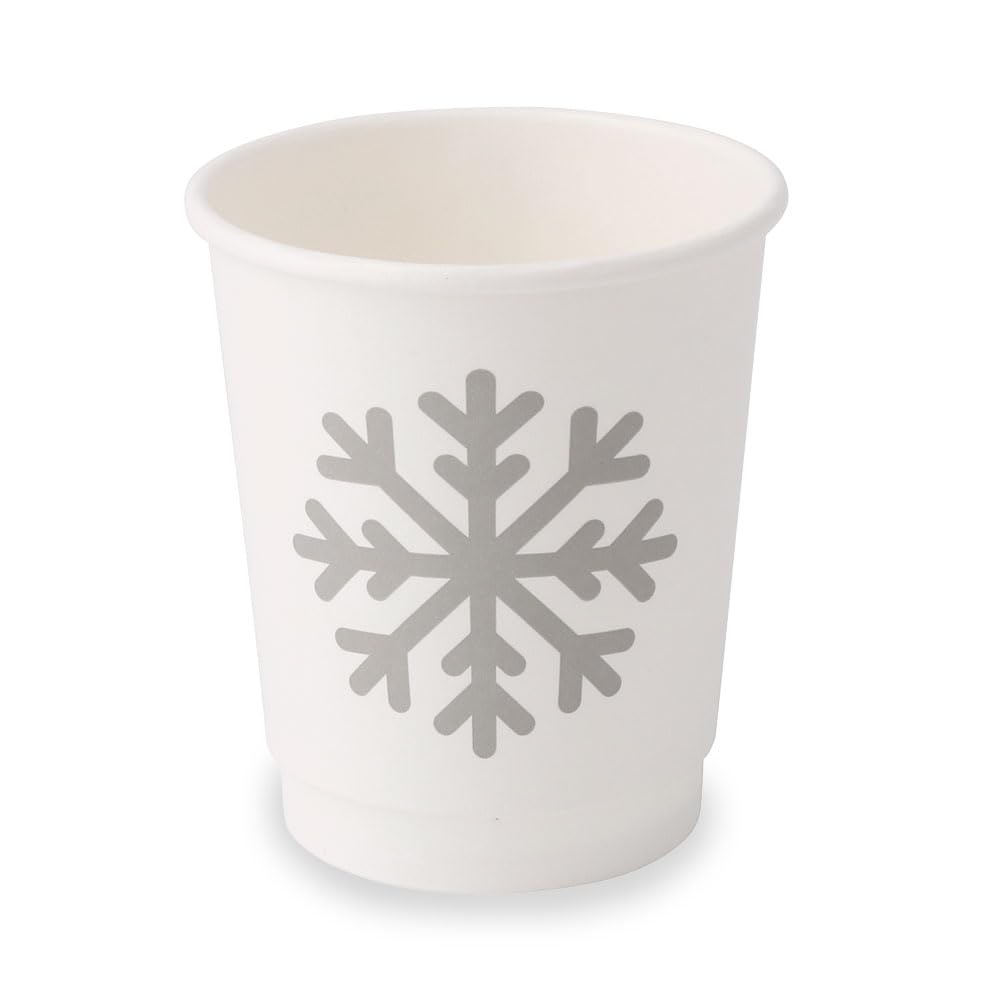 biozoyg-kaffeebecher-wintermotiv-schneeflocke-200ml-8-oz-wei-25-st-ck-doppelwand image 2