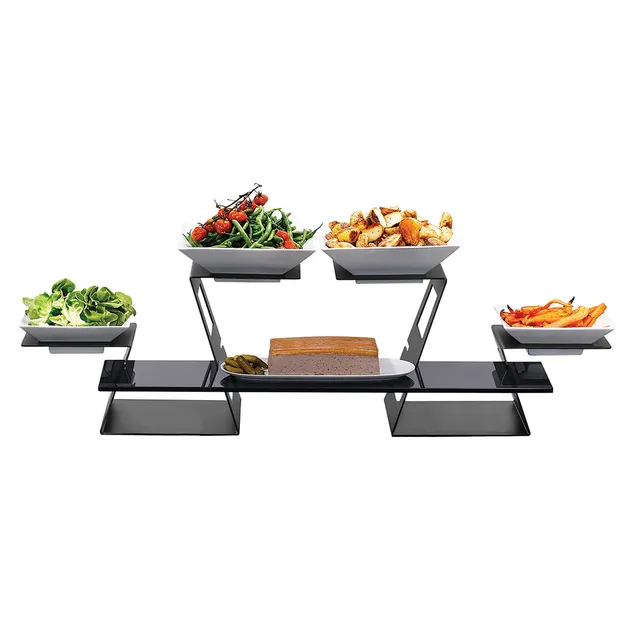 rosseto-swan-sk034-multi-level-system-7-teilig-schwarz-matt-glas image 1