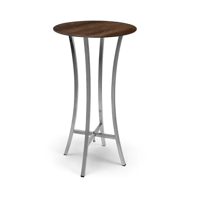 rosseto-modulite-mtc-1001ws-cocktailtisch-kit-24-zoll-walnut-mit-edelstahlbeinen image 1