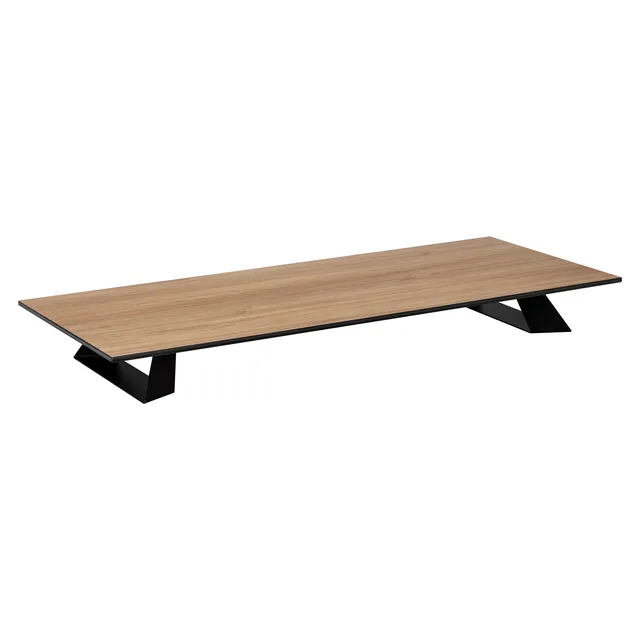 rosseto-alto-hplrs21-riser-wide-rectangle-natural-wood-mit-3-black-legs image 1