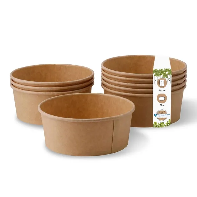 biozoyg-kraftkarton-schale-650-ml-braun-rund-15-cm-suppen-salatschale-50-st-ck image 1
