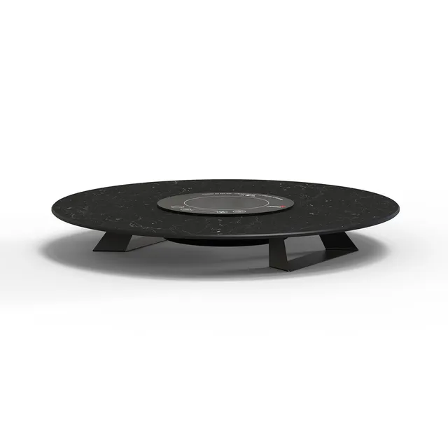 rosseto-alto-25-round-single-induction-riser-black-marble-hpl-3-black-legs image 1