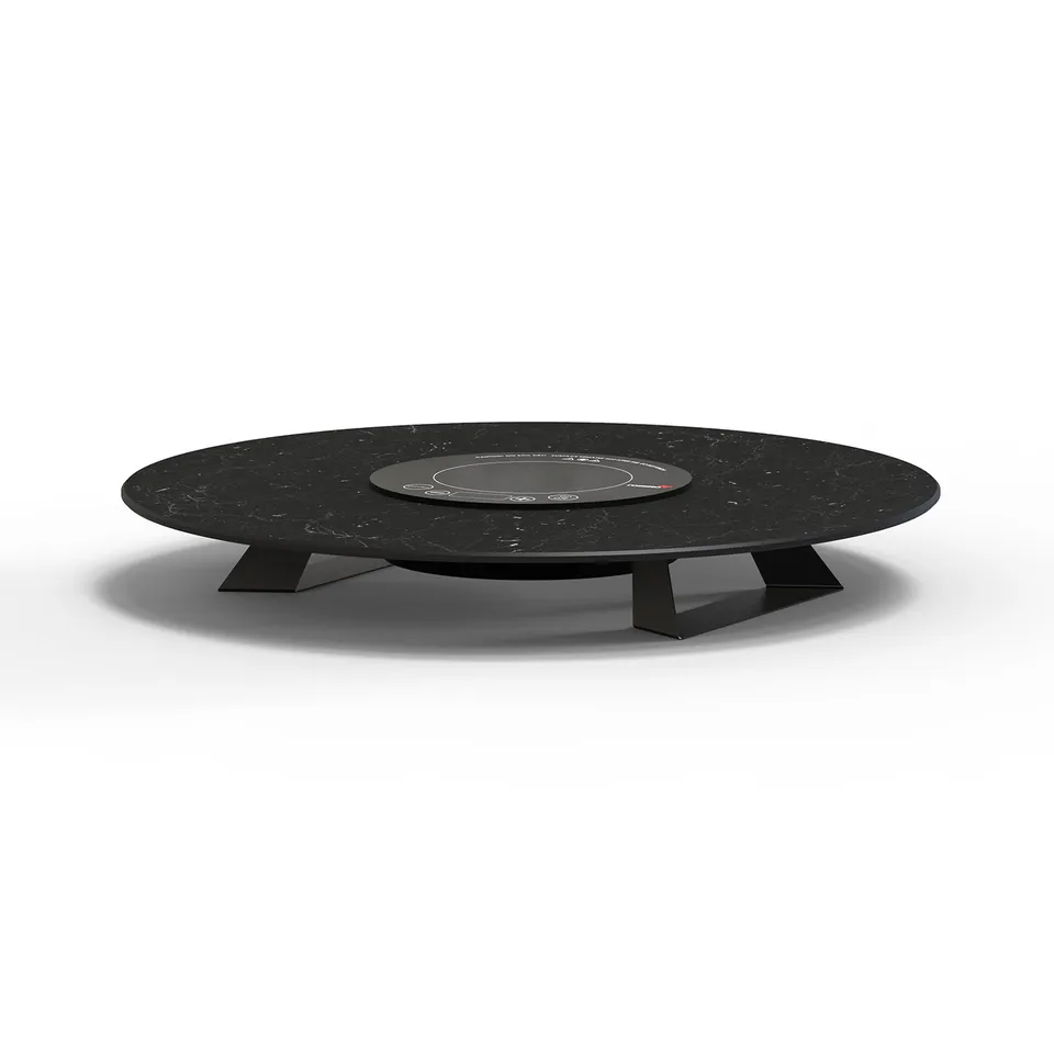 rosseto-alto-25-round-single-induction-riser-black-marble-hpl-3-black-legs image 1