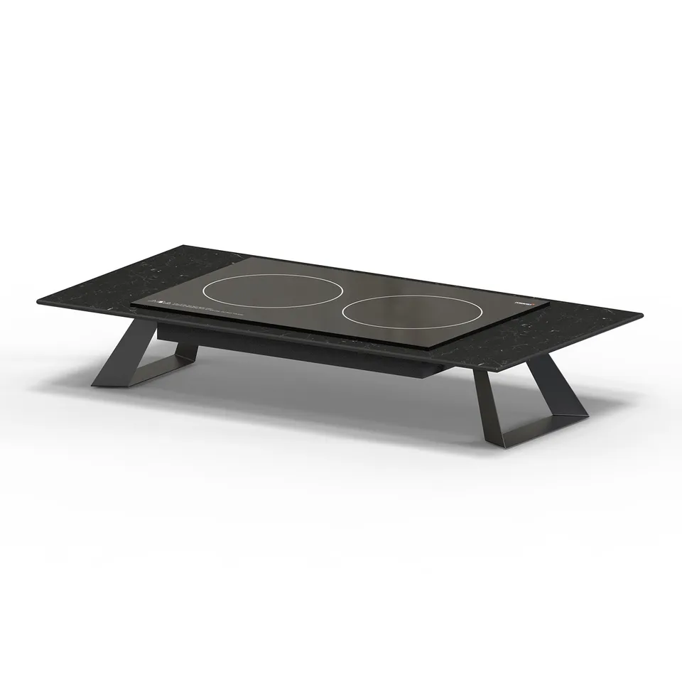 rosseto-alto-hplrsi106-induktions-riser-34-8-double-black-marble-hpl-mit-6-beine image 1