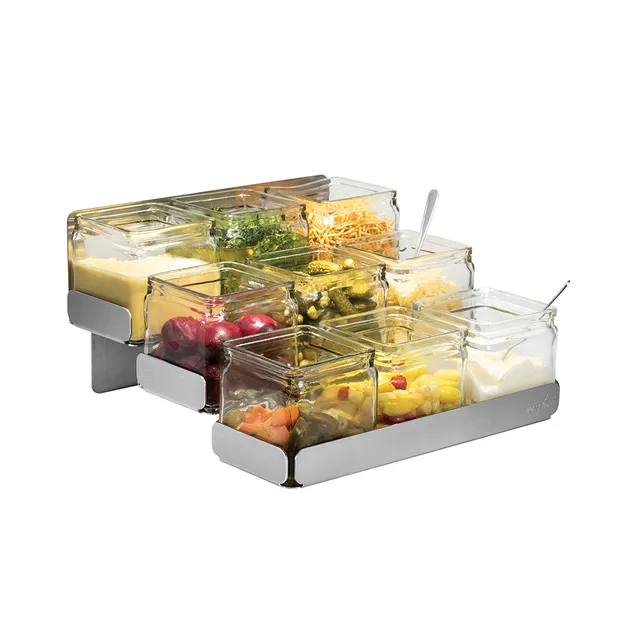 rosseto-sm323-gew-rzstation-3-stufig-mit-9-glasbeh-ltern-edelstahl image 1