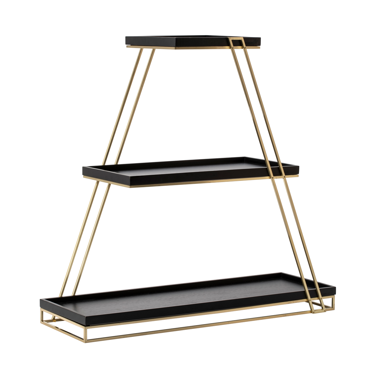 rosseto-skyrize-sr3g-bk-multi-level-buffetst-nder-gold-mit-schwarzen-ablagen image 2