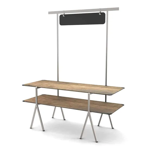 rosseto-mt-2001ws-modulite-2-ebenen-set-walnuss-mit-tafel-und-edelstahl image 1
