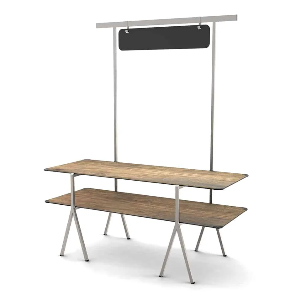 rosseto-mt-2001ws-modulite-2-ebenen-set-walnuss-mit-tafel-und-edelstahl image 1