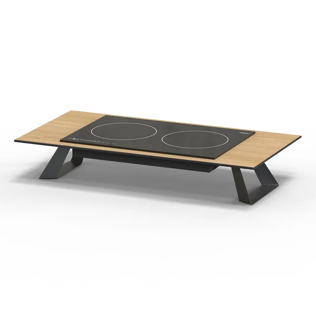 rosseto-alto-rechteckiger-doppel-induktions-riser-88-cm-naturholz-hpl-hplrsi108 image 1
