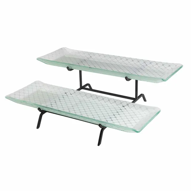 rosseto-kalderon-gst02wfp-etagere-2-st-ckig-mit-2-zenit-glas-tabletts-22-5 image 1